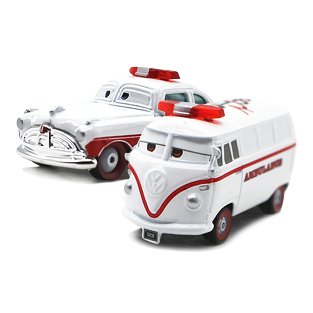 

Disney Pixar Cars High Quality White DocHudson White Fillmore Racing Car Kids Toys 1:55 Metal Die Casting Kids Birthday Gifts