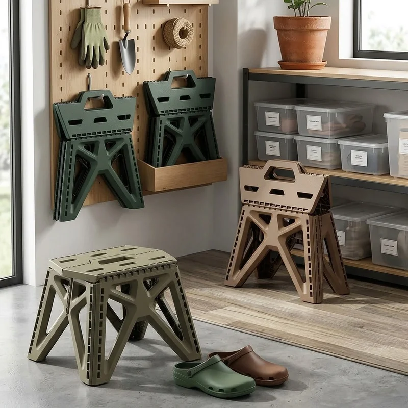 Heavy Duty Portable Folding Stool, Compact Foldable Chair for Camping Hiking Fishing BBQ Outdoor Travel and Home Use