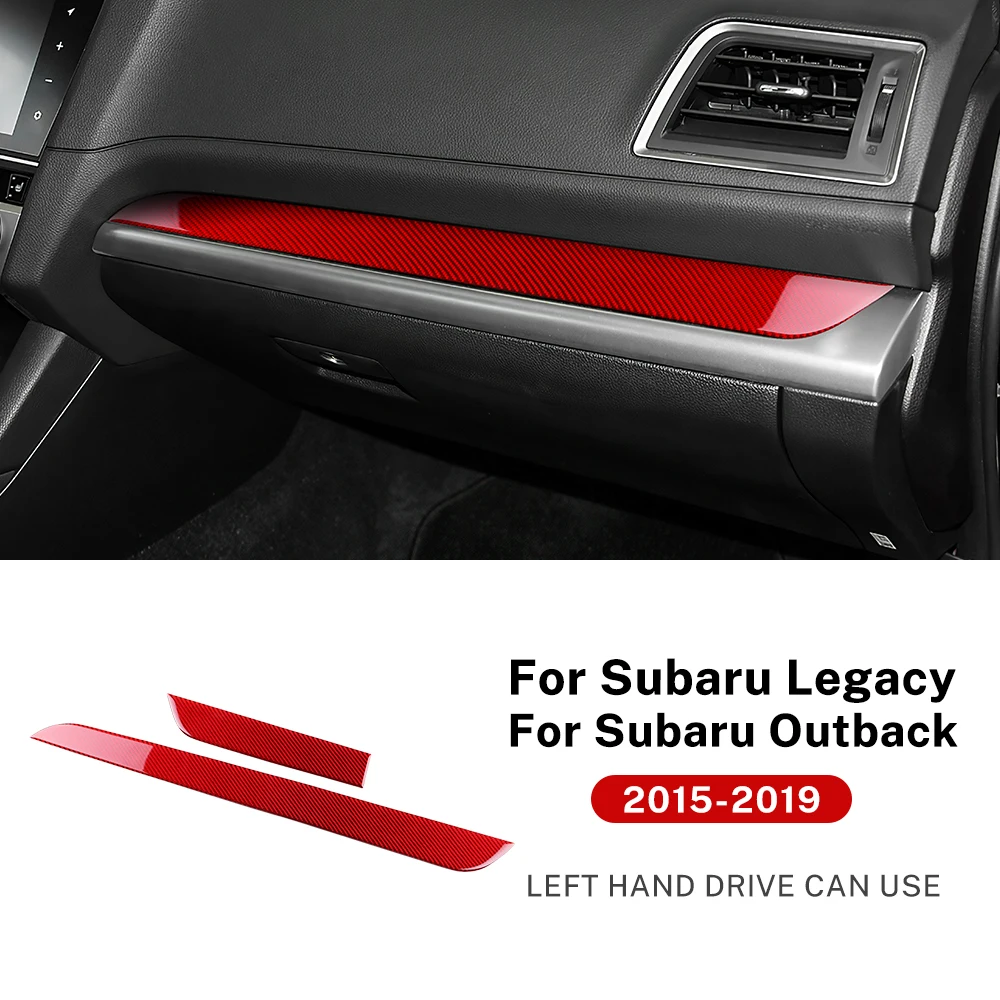 

Накладка на приборную панель из настоящего карбона для Subaru Legacy Outback 2015-2019, декоративная полоса для пассажирской стороны, глянцевая черная с красным