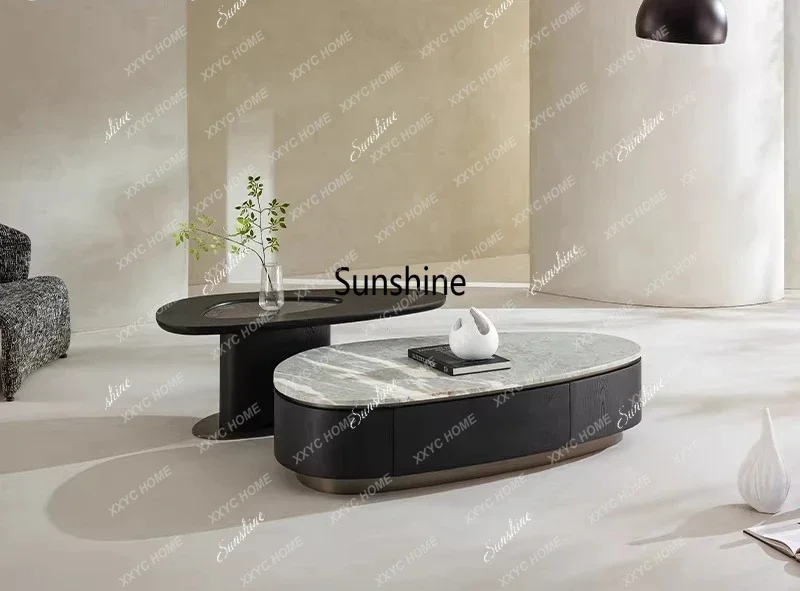 Large and small apartment special-shaped natural luxury stone coffee table