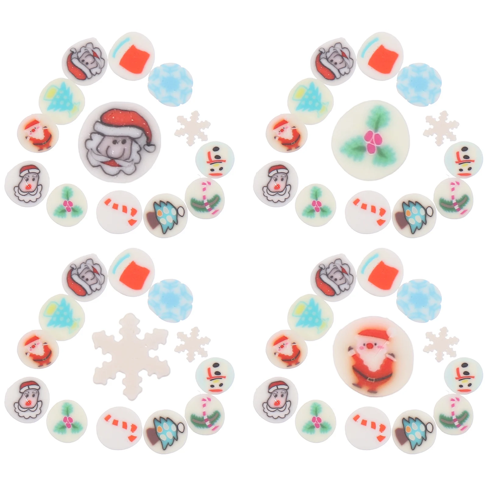 1000개 네일 슬라이스 소프트 클레이 과일 크리스마스 패턴 패셔너블 DIY 네일 장식 간편 사용 네일 스티커 살롱 개인용