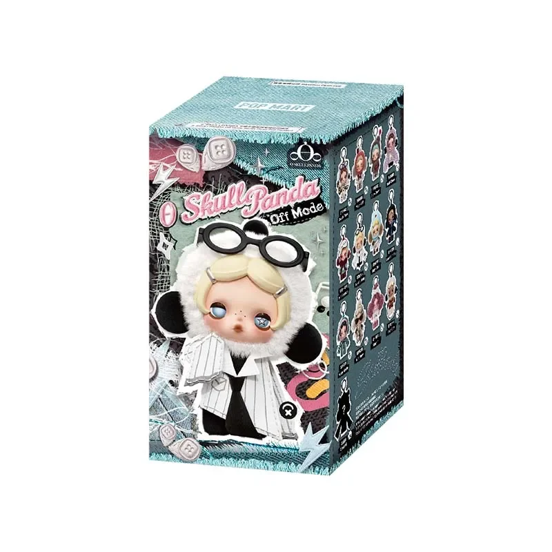 POP MART SKULLPANDA Off Mode Serie Plüschpuppen-Anhänger Blindbox Spielzeug Kawaii Anime Actionfigur Überraschungs-Mystery-Tasche Spielzeug