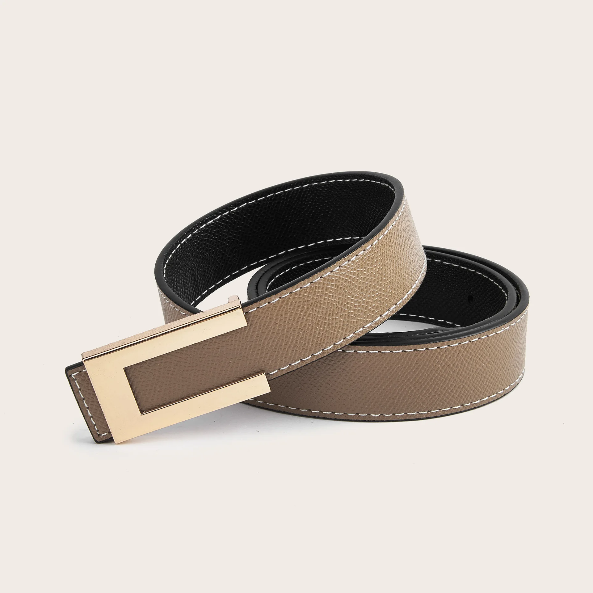 Nuevo cinturón de cuero con hebilla dorada de lujo para mujer, cinturones finos de Metal de piel de vaca a la moda, cinturones blancos y negros, pretina para vestido vaquero para mujer