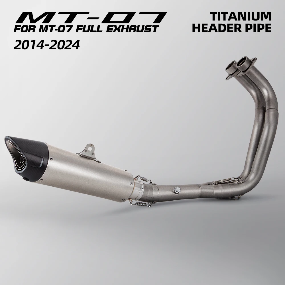 Zar exhaust Titanium alloy full motorcycle exhaust escape system kit for YAMAHA MT07 XSR700 FZ07 TRACER700 GT 2014-2024