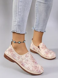 Spring New Women's Casual Sports Shoes Comfortable, Breathable, Lightweight, Wear resistant Lazy Shoes, Soft soled Flat Shoes