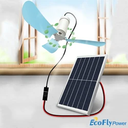 5V 10W Solar Panel Powered Fan With USB Port Exhaust Fan Air Extractor Stepless Speed Regulation/CV for Indoor Ventilation