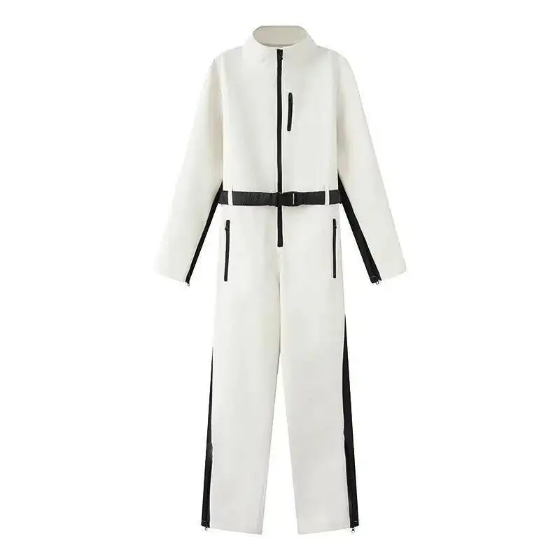 2025 Dames Elegant Skateboard Eendelig Fleece Skibodysuit Dames Lange mouw Waterdicht Winddicht Patchwork Skiën Jumpsuits