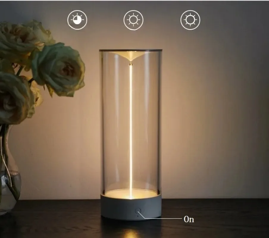

Minimalist Table Lamp Bedside Cordless Desk Lamp Rechargeable LED Night Lights for Office Bedroom Living Room Kitchen W24-35