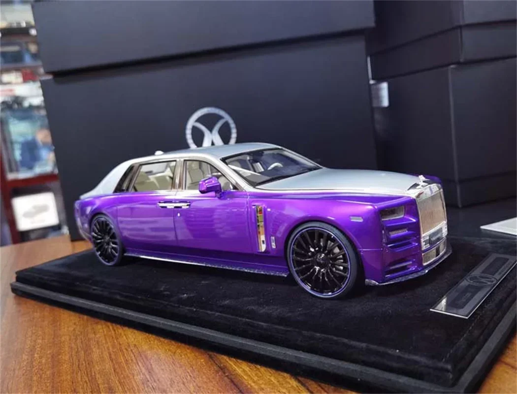 1/18 Mansory For Rolls Royce Phantom VIII Resin Diecast Model Car Gift Blue Silver Toys Hobby Collection Display Ornaments