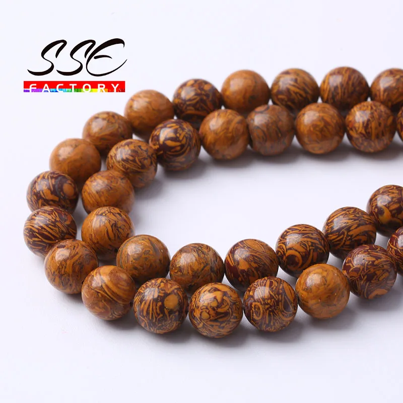 Round Natural Elephant Skin Jaspers Stone Beads Loose Spacer Beads For Jewelry Making DIY Bracelet Accessories 4/6/8/10/12mm 15\