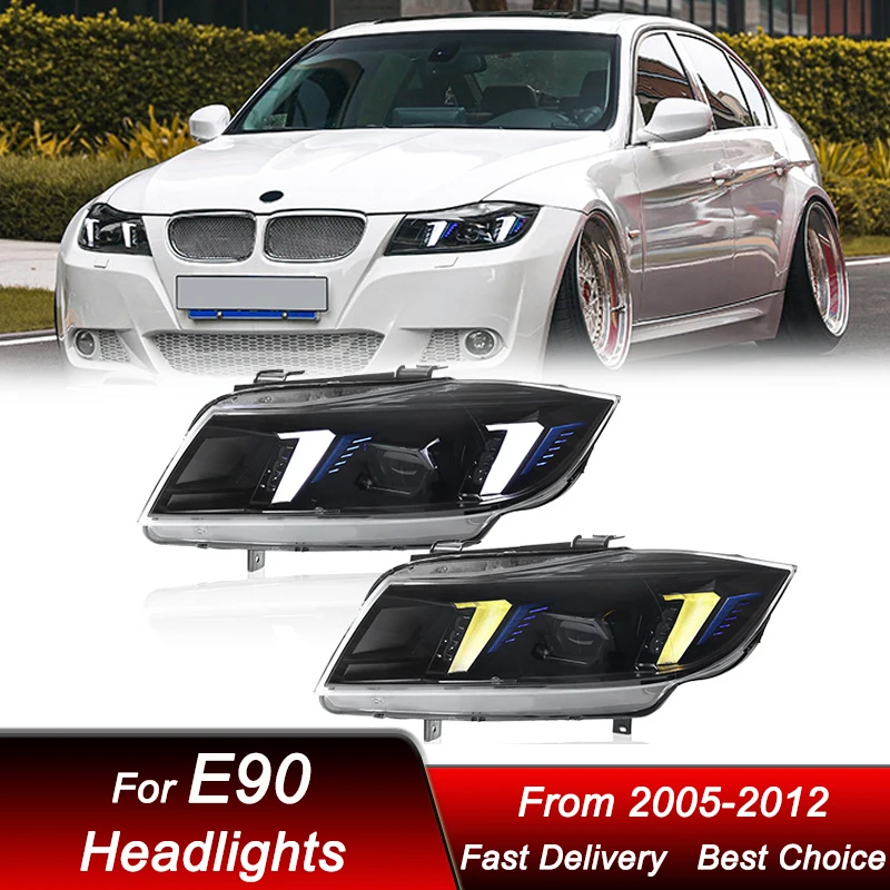 Pop Hot Car Headlights For BMW 3 Series E90 2005-2012 New Style LED DRL Headlamp Assembly Upgrade Projector Lens Accessories Kit