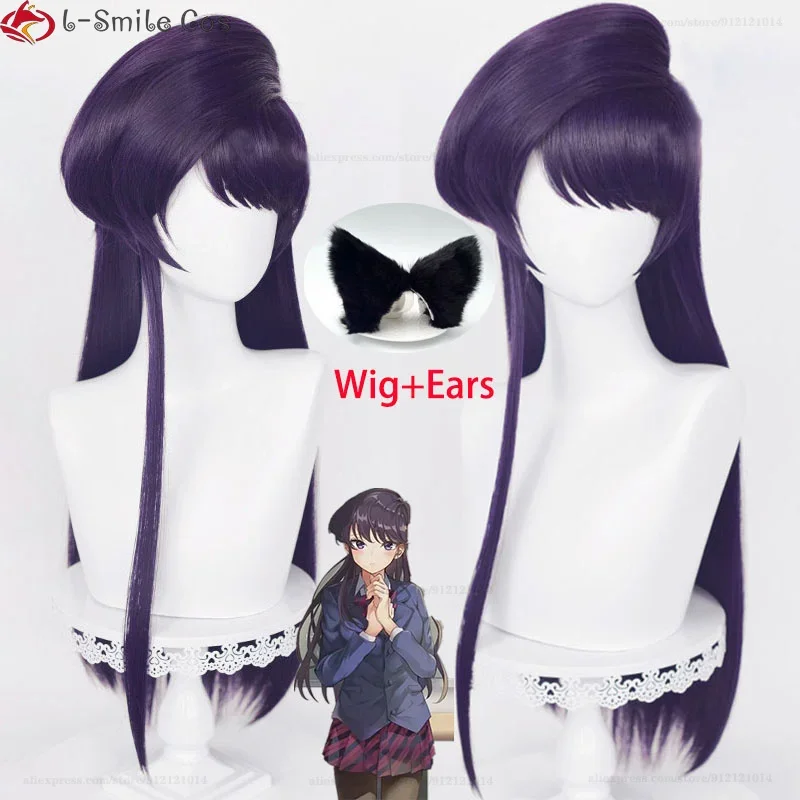 Anime Komi Can't Communicate Komi Shouko Cosplay Wig 80cm Purple Black Heat Resistant Hair  san Wa Comyushou Desu Wigs