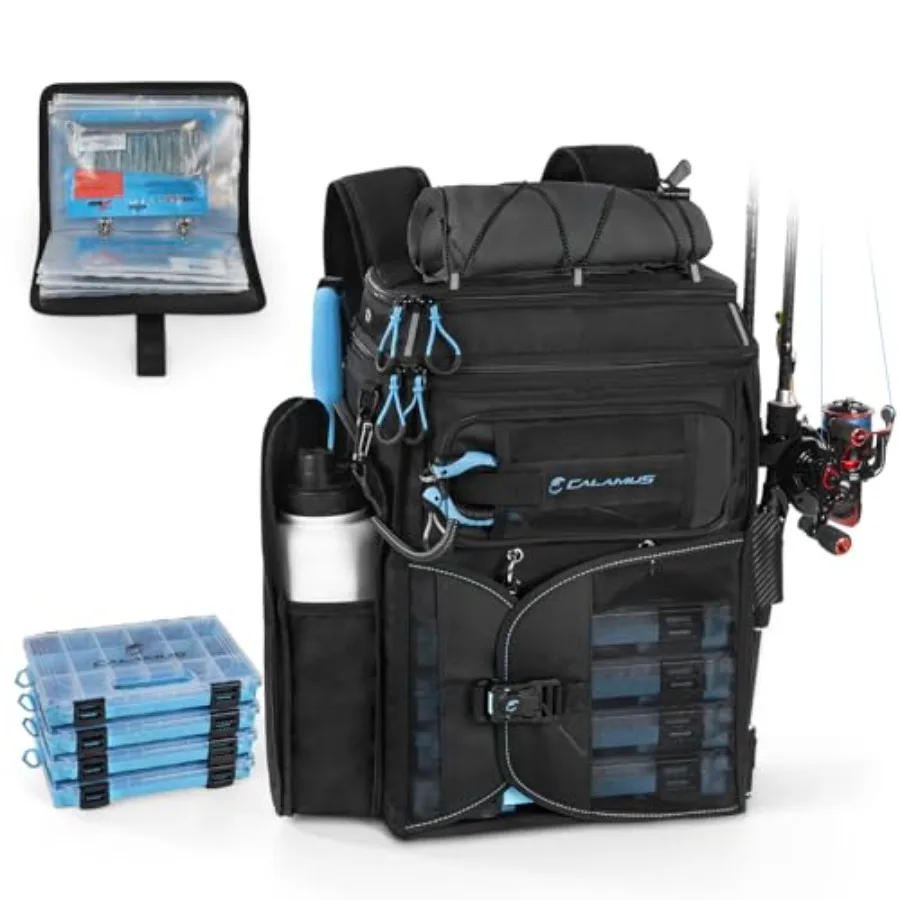 

Рюкзак для рыболовных снастей GearMaster с отделением для приманок, большой, легкий, водонепроницаемый, с держателями для удилищ и отсеком для хранения еды