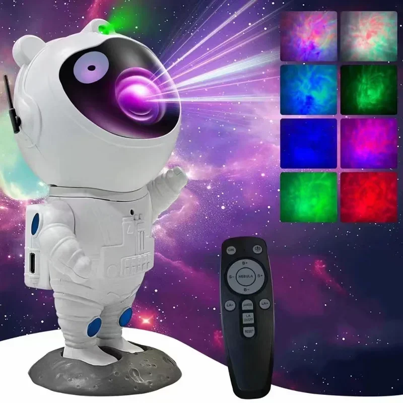 2024 Starry Sky Blue Light Bluetooth Night Light Small Astronaut Desk Ornament Spaceman Decorative Lamp for Bedroom