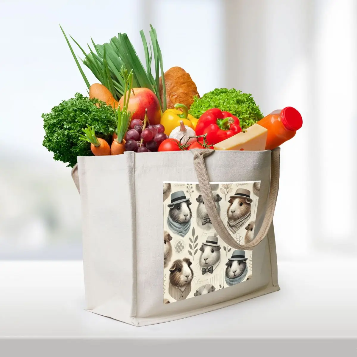 Sir Squeaks A Lot Guinea Pig print Fur Bae BAMBA Tote Bag shopper bags for women Woman shopper bag tote bags cloth bags