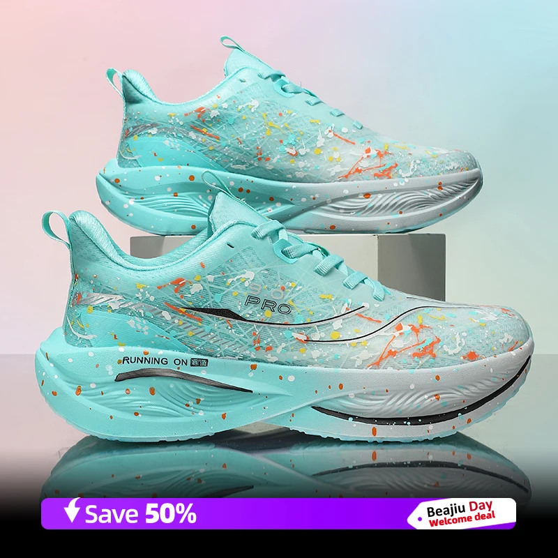 

Men Running Shoes Carbon Plate Marathon Speciality Sports Breathable Lightweight Women's Comfortable Nonskid Leisure Sneakers