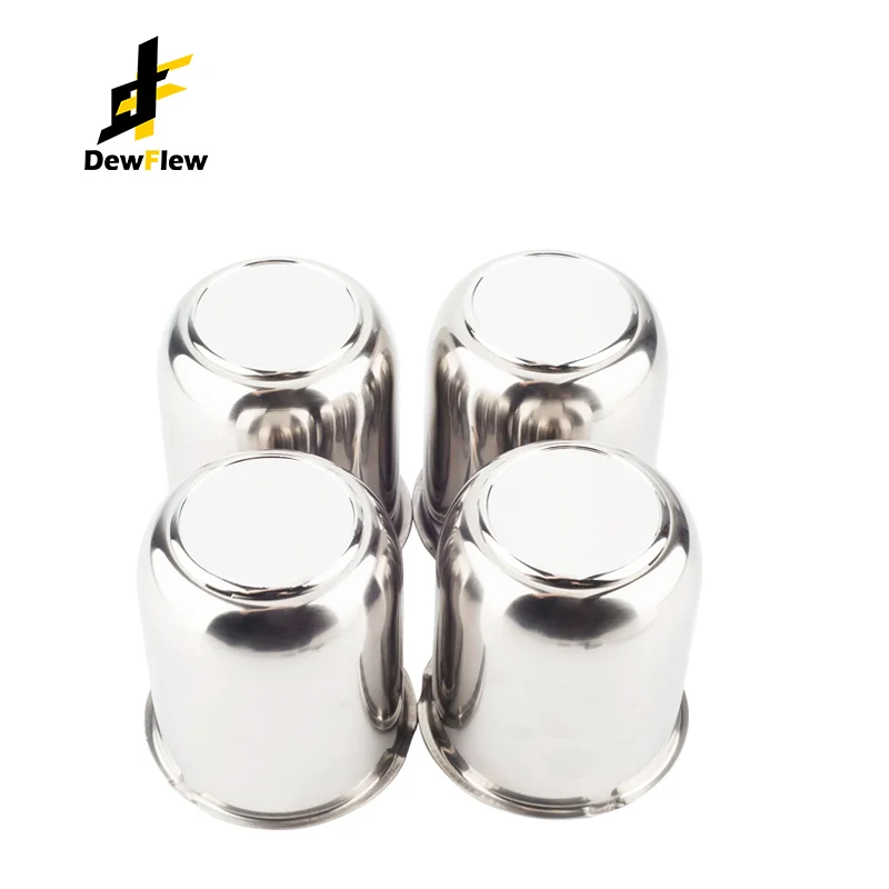 

DewFlew 1/4 Pcs 81mm/3.19" Hub 92mm/3.62" H Stainless Push Thru Center Caps For 3.19" Trailer/Truck Rims Center Bore 3.62" Tall