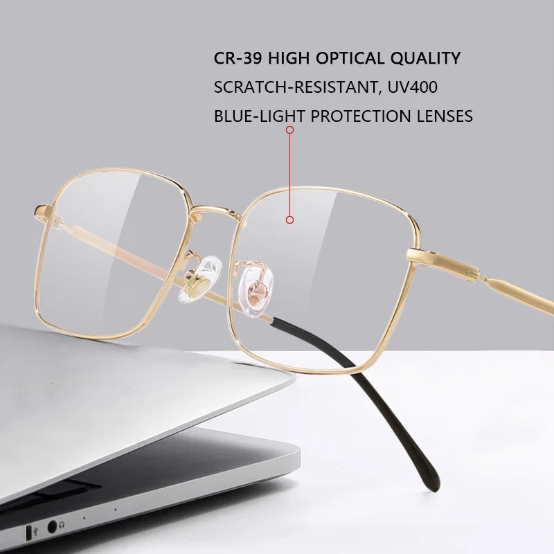 Ultra-Thin Reading Glasses Spectacles With Gold Wire Frames Pure Titanium Frame Full Rim Glasses Titanium Alloy Presbyopic Glass