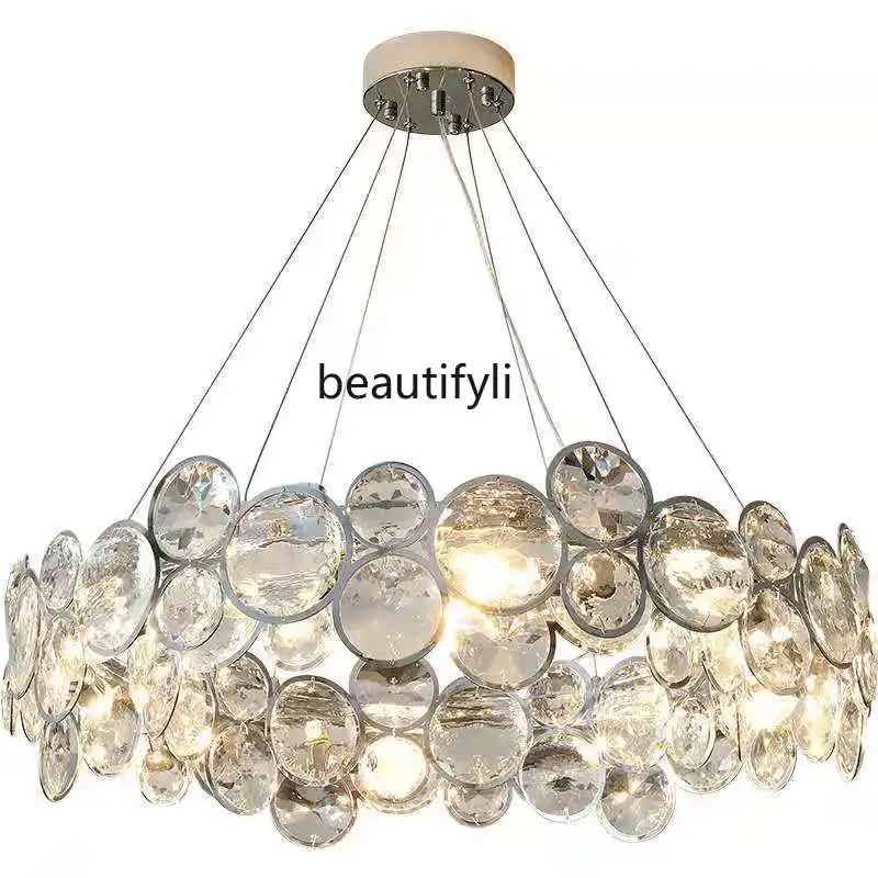 

HJ Chandelier Living Room Crystal Lamp Nordic Modern Villa High-End Restaurant Ceiling Lamp