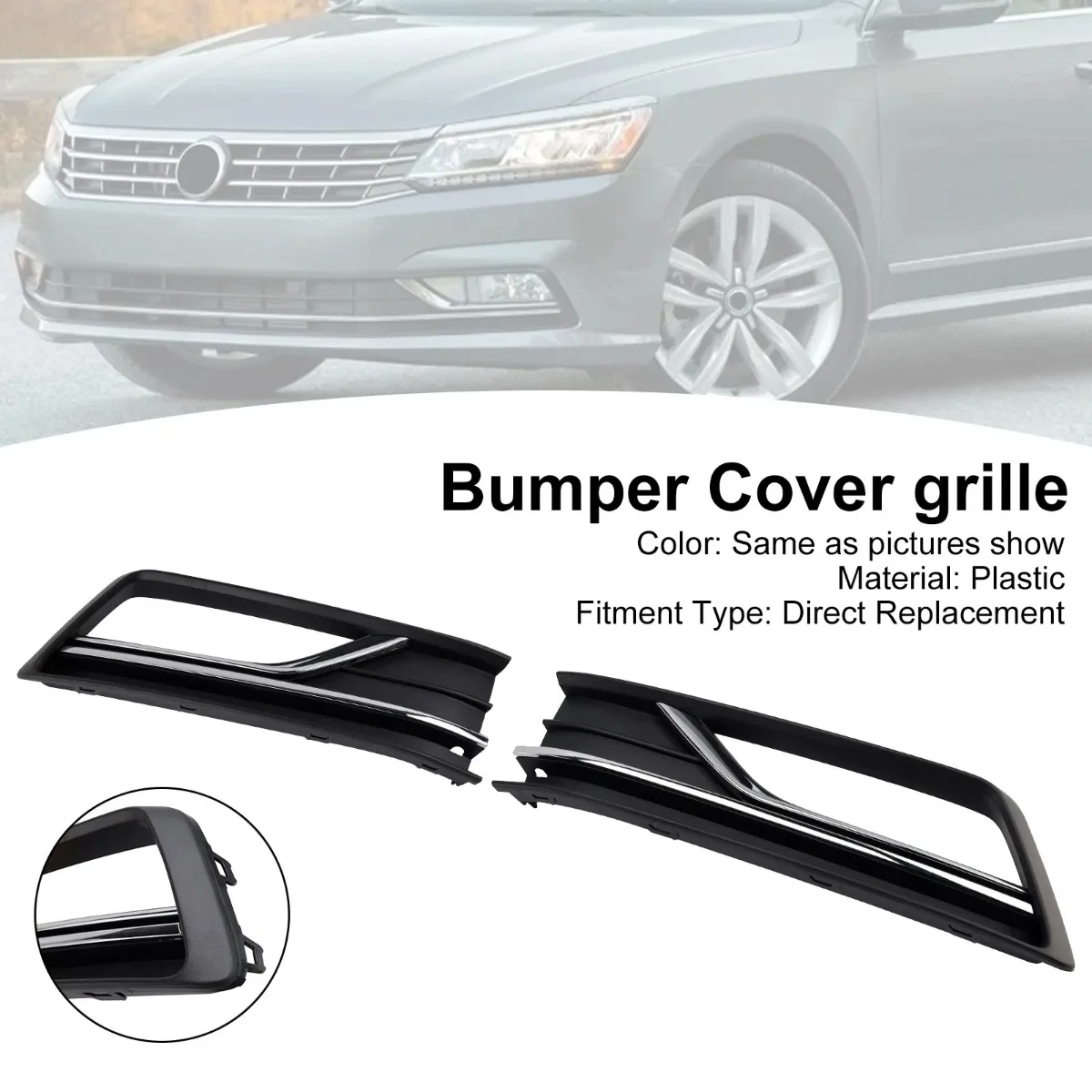 For VW Passat B8 2016 2017 2018 Fog Light Cover Front Bumper Grille 561854661M 561854662H
