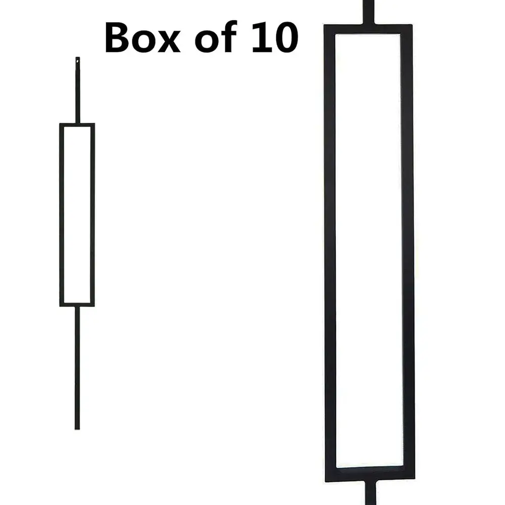 مجموعة مكونة من 10 درابزينات معدنية مزخرفة لدرابزين سطح السفينة، ومغزل حديد مجوف مقاس 1/2 بوصة، ولمسة نهائية من الساتان باللون الأسود