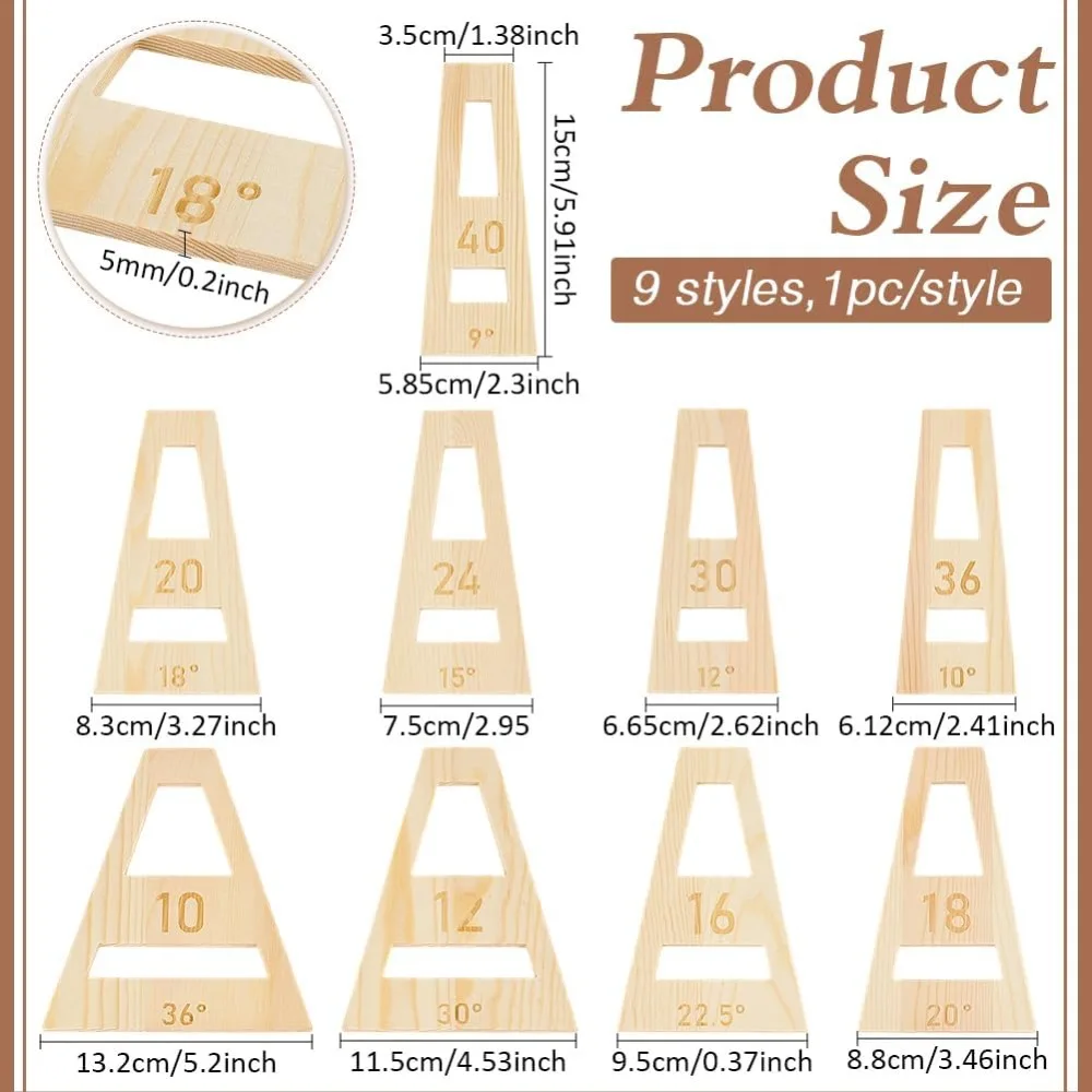 9PCS Segmented Bowl Wedgies Almond White Trapezoidal Segmented Bowl Wedge Tool Set for Segmented Bowl Making Jig Sled