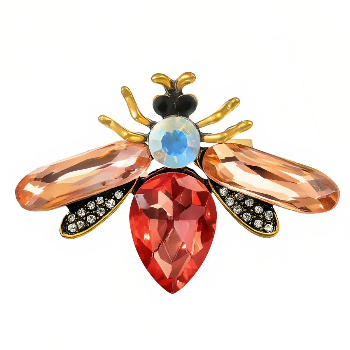 Exquisite Cute Rhinestone Bee Brooch Women Fashion Business Casual Cardigan Jacket Corsage Clothing Accessories Ladies Gift