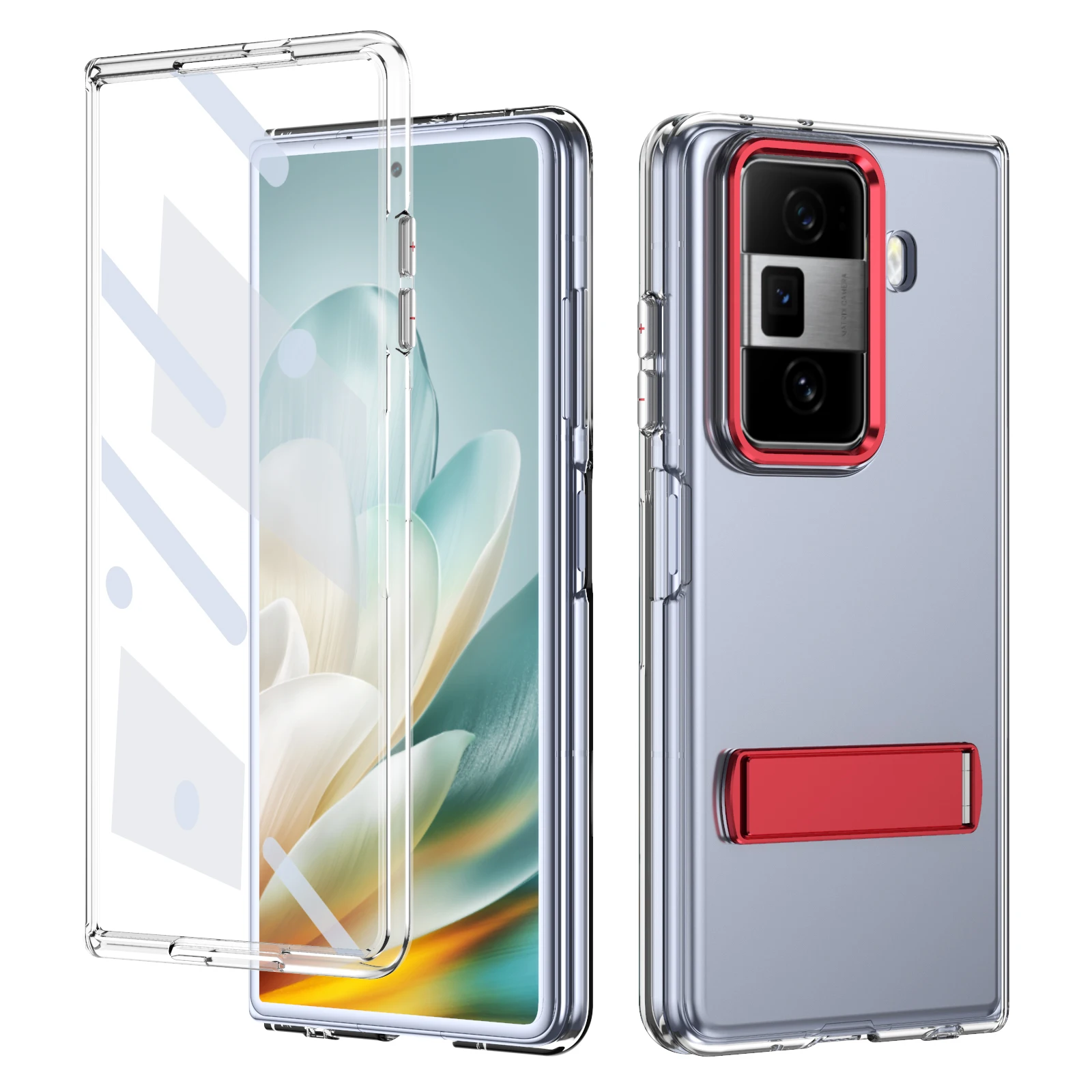 Clear Wireless Charging Case for Honor Magic Vs3 Kickstand Glass Front Film Lens Shockproof Cover