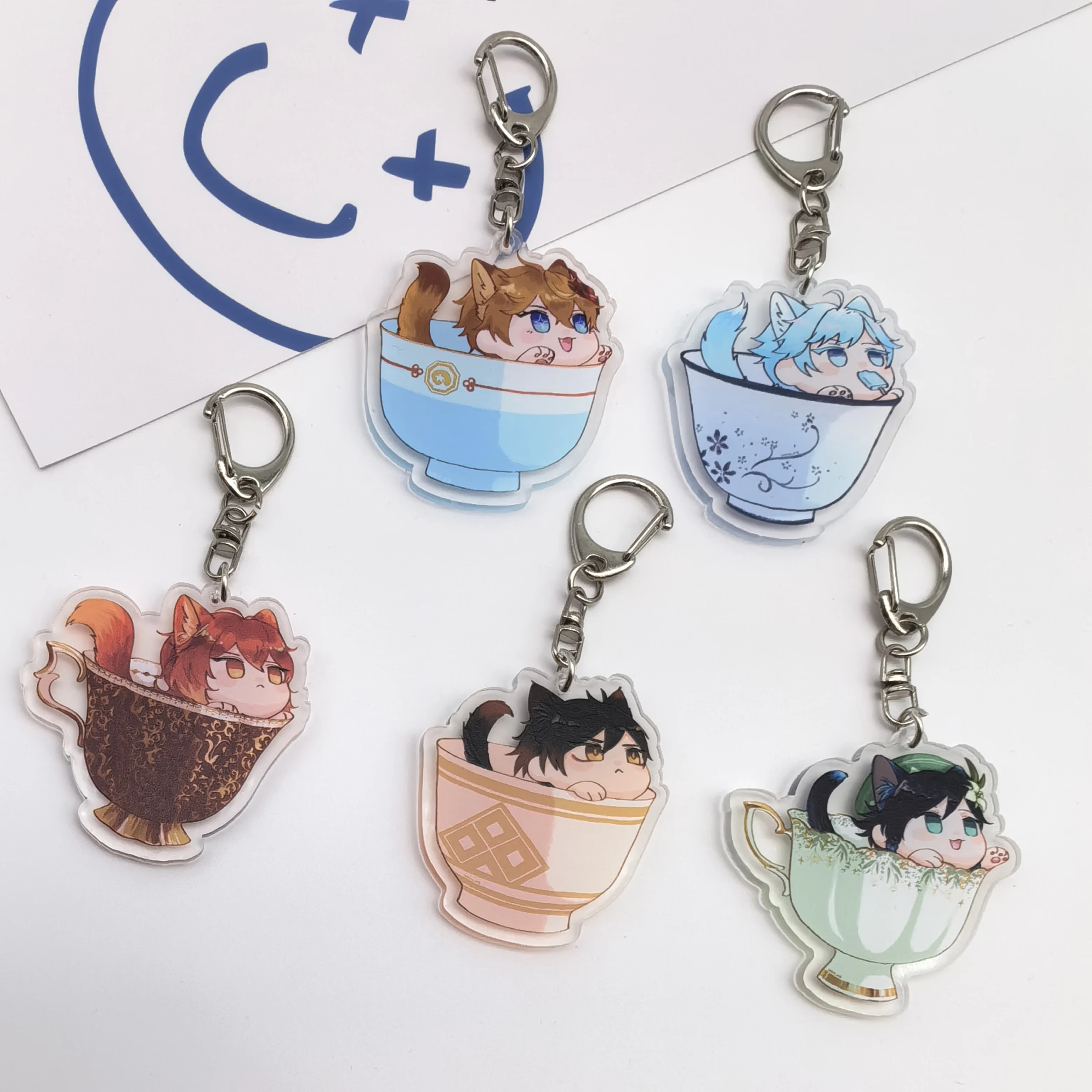 أنيمي لعبة Genshin تأثير المفاتيح ، لطيف الشاي ، Venti ، Xiao ، فتاة ، الصبي كيرينغ ، سيارة كيرينغ ، اكسسوارات السيارات ، ظهره ، الزخرفية ، 1 قطعة #5