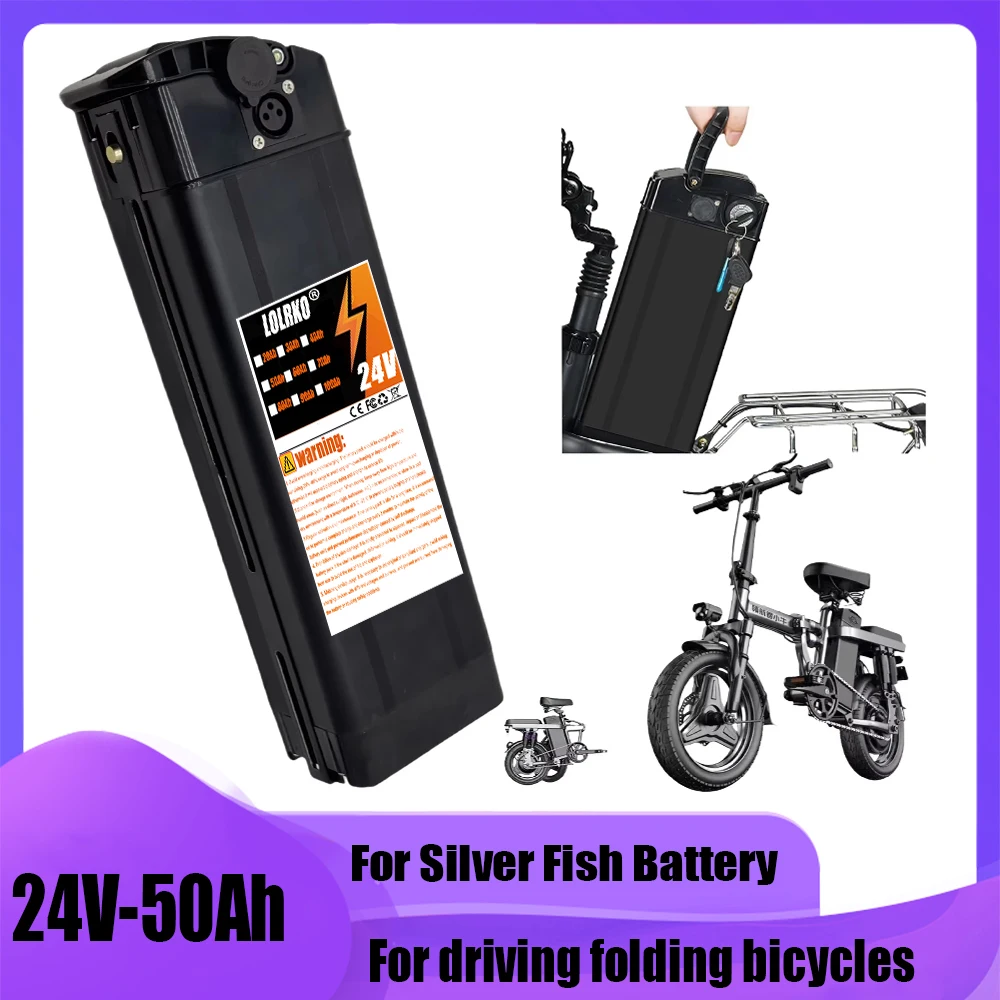 24V, 20-100Ah lithium battery pack, large capacity and multiple options, suitable for Silverfish 250W-1000W motors