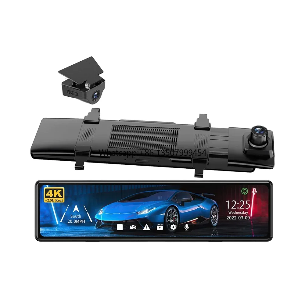 

Redtiger Wifi Dual Mirror Dash Cam Front and Rear 4k Dash Cam Doble Camara Mirror Dash Cam