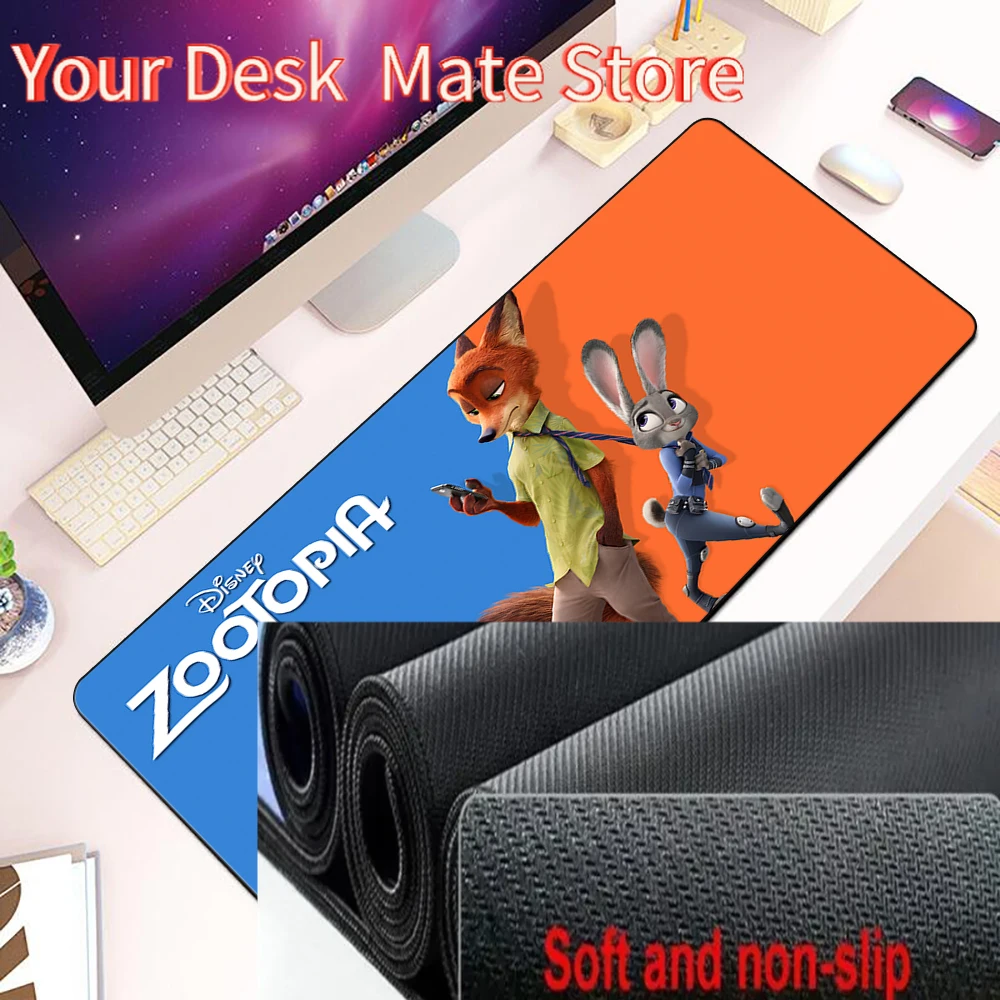 

Children's Disney Zootopia Pu Leather Mousepad HD Printing Computer Gamers Locking Edge Non-slip Mouse Pad Keyboard PC Desk Pad