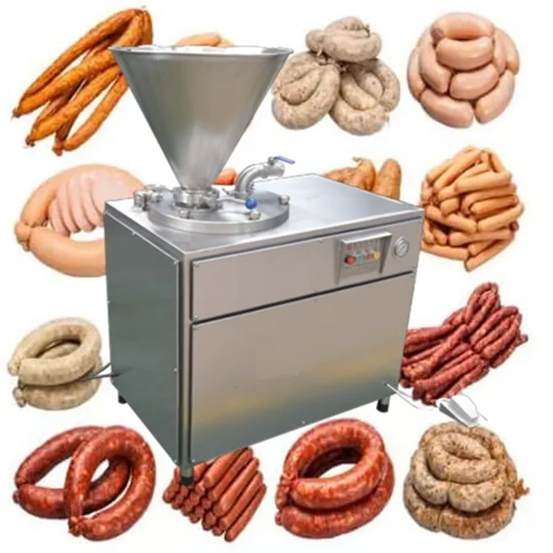 

200-300KG/H Double Tube Stuffing Sausage Hydraulic Filling Machine Automatic Meat Ham Extruder Machine