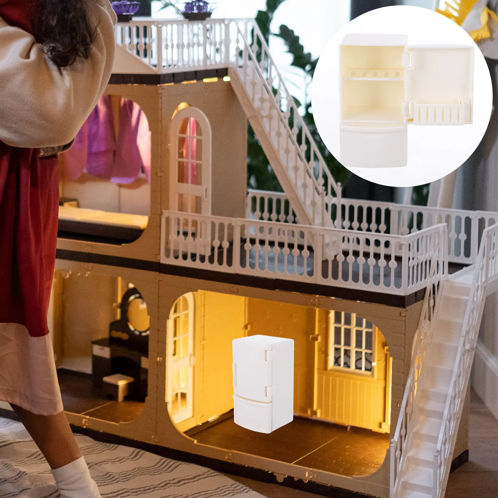 

2 шт. мини-холодильники: Изысканные аксессуары для имитации миниатюрного дома, декор для кухни и столовой, модель холодильника