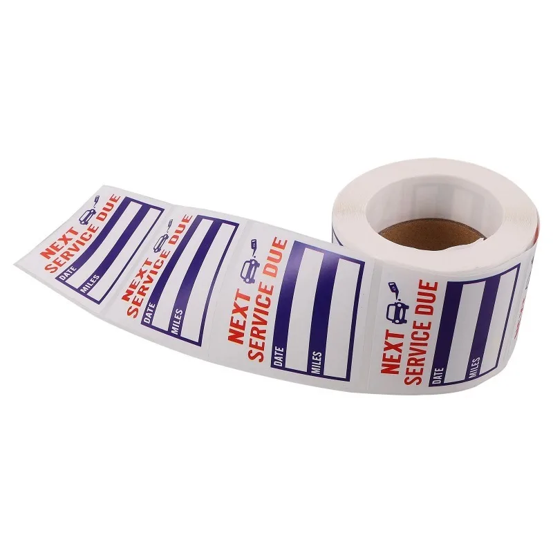 300pcs 2in/5cm Oil Change Maintenance Service Reminder Stickers Window Rectangle Adhesive Labels Car Sticker 