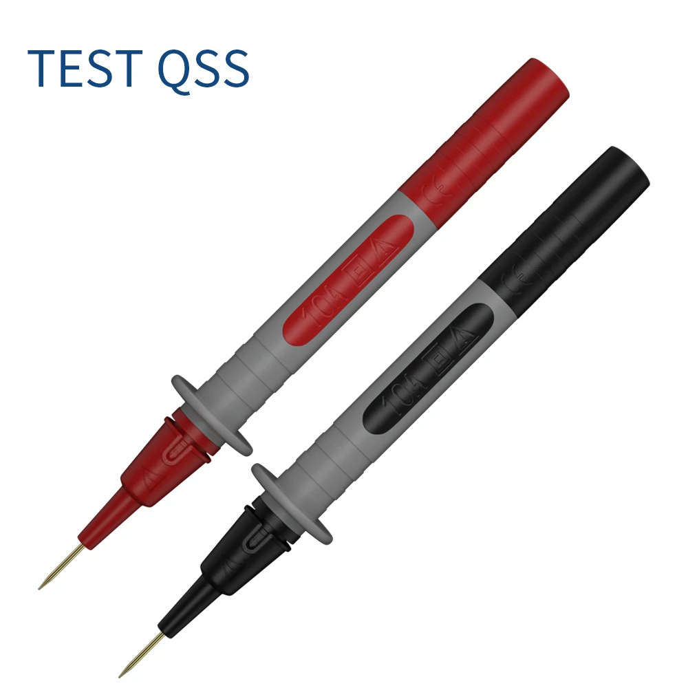 QSS 2PCS Multimeter Test Probe Pen with Replaceable Gold-plated Sharp 1MM Needles and Thick 2mm Needle Electrical Tools Q.30013A