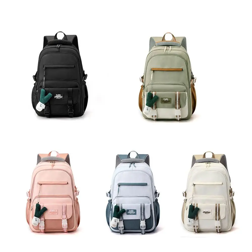 Fashion Nylon Large Student School Bag Waterproof Capacity Backpack Korean Style Leisure Schoolbag Women Men