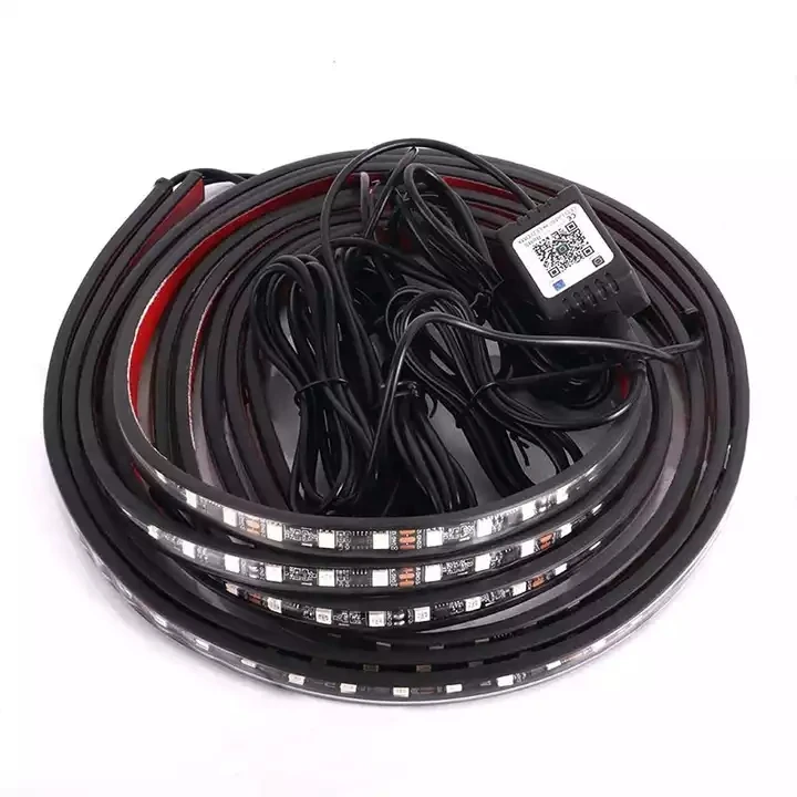 

6 Pcs Car Underglow Lights bluetooth Led Strip Car Lights Kit Neon Ambiant Light Car Dream Chasing Color Flow
