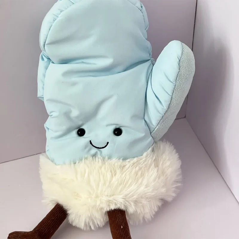 Pupazzo a Mano di Alta Qualità, Guanti Senza Dita Divertenti, Ornamento da Scrivania, Regalo Invernale Caldo, Collezione con Borsa