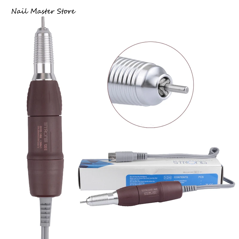 Pulidor Micromotor de 35000rpm, taladro eléctrico de uñas con mango, removedor de esmalte de Gel, herramienta de corte, 120II