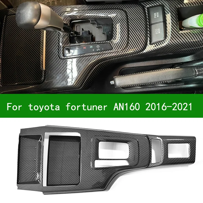 for Toyota fortuner AN160 2016-2021 carbon fiber center console cover interior handle gear power window switch trim 2018 2019