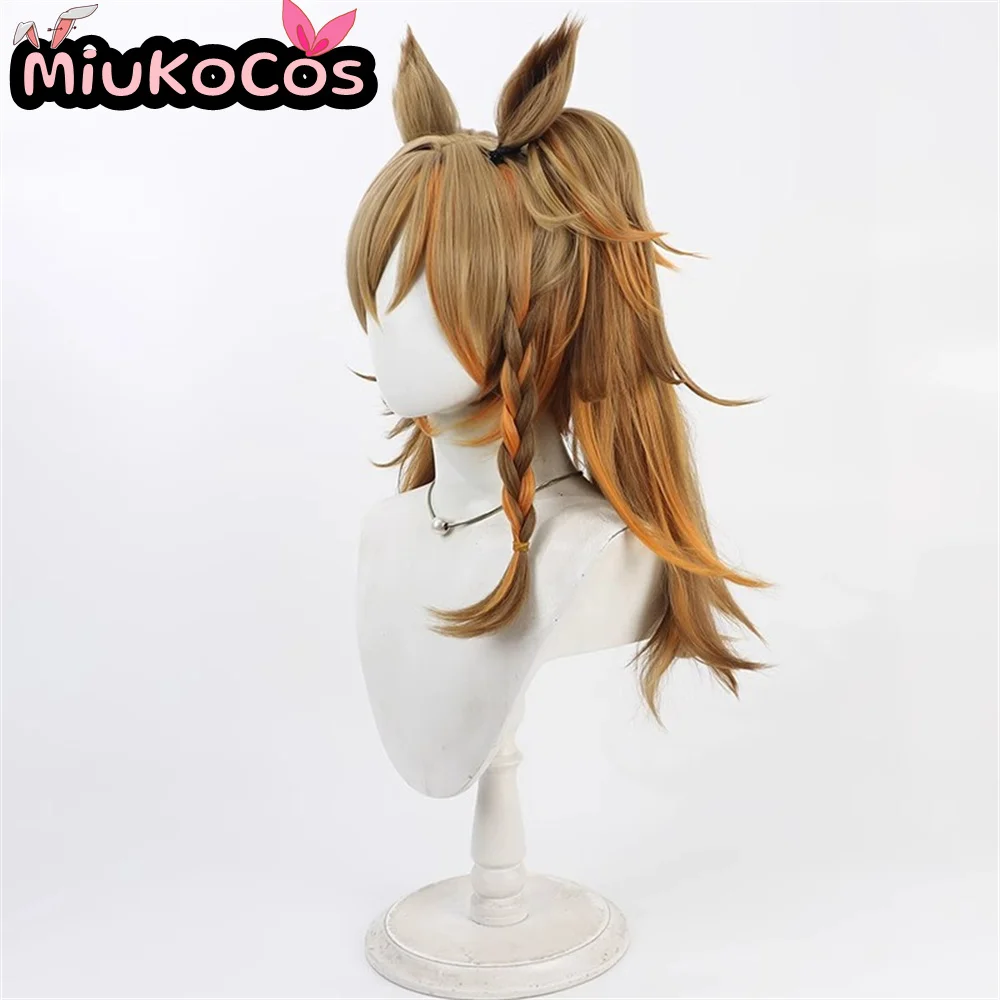 متوفر في المخزون براستو إنبيستيس انفجار قطعة واحدة شعر مستعار تأثيري مع آذان وذيل MiukoCosplay لعبة Umamusume: شعر مستعار تأثيري ديربي جميل #4