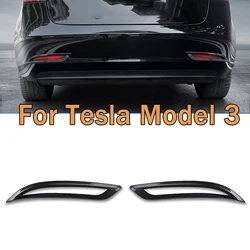 Rear Fog Lamp Decorative Frame Tail Light Protective Cover Modified Accessories Decoration Carbon Pattern For Tesla Model 3