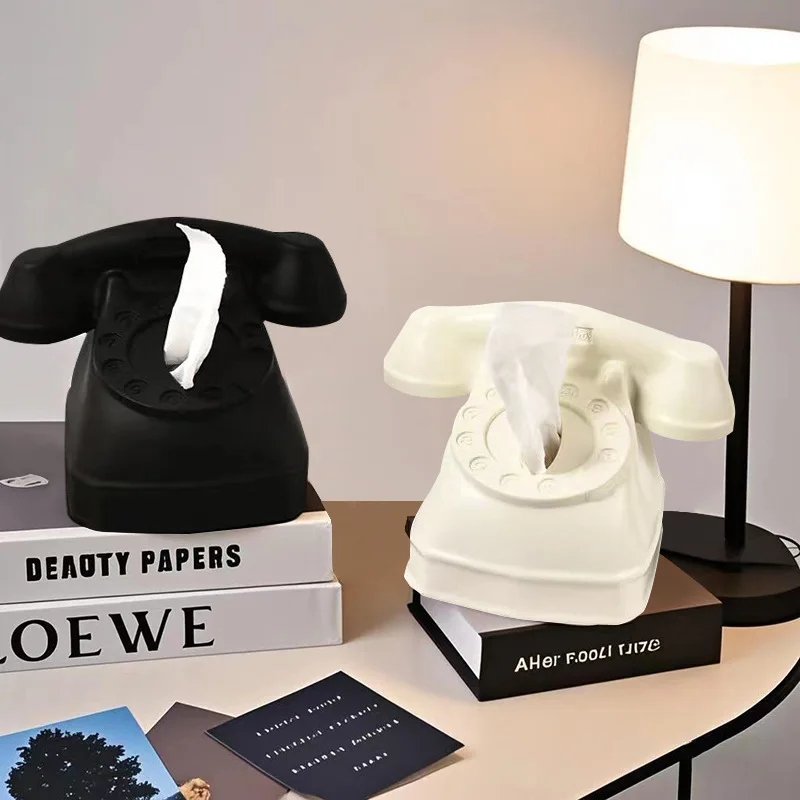 

Vintage Telephone Tissue Box Cover - Luxury European-Style Paper Dispenser, Funny Home Decor, Creative Housewarming Gift