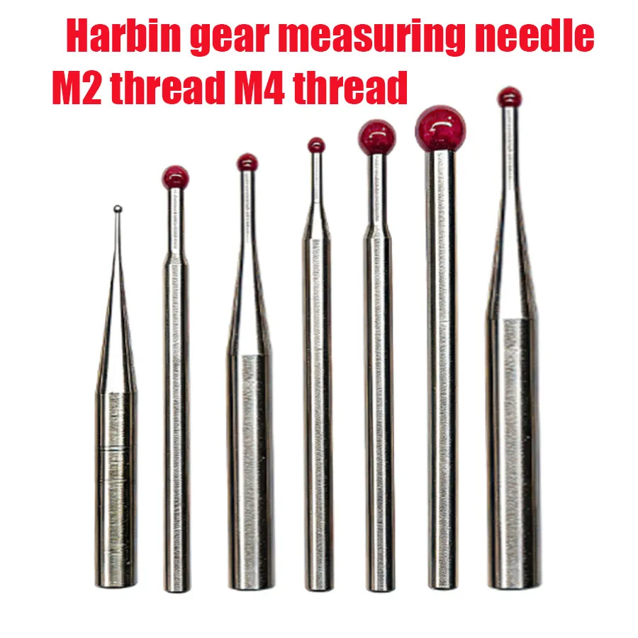 Ruby Ball Probe for Harbin Gear Measuring Machine Stainless Steel Gear Measuring Center Stylus 1.45/3/4mm Shank M2 M4 Thread