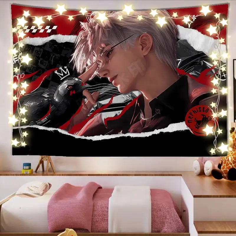 VIKAMA Love Deep Space Male Lead Boxing Wall Tapestry Anime Otome Game Sport Home Decor Modern Style Soft Durable Cozy Aesthetic