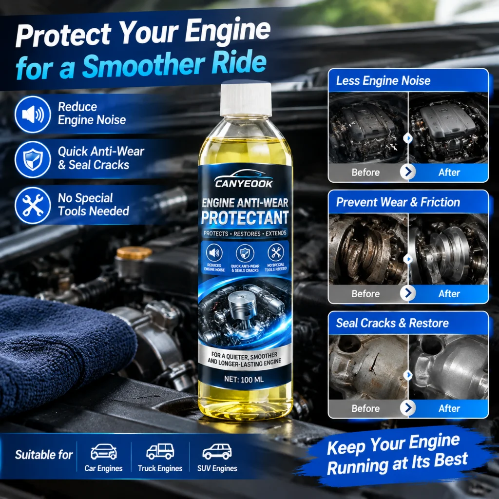CANYEOOK Engine Anti-Wear Protectant 100ml, Reduce Engine Noise, Seal Micro Cracks, Prevent Wear, No Tools Needed