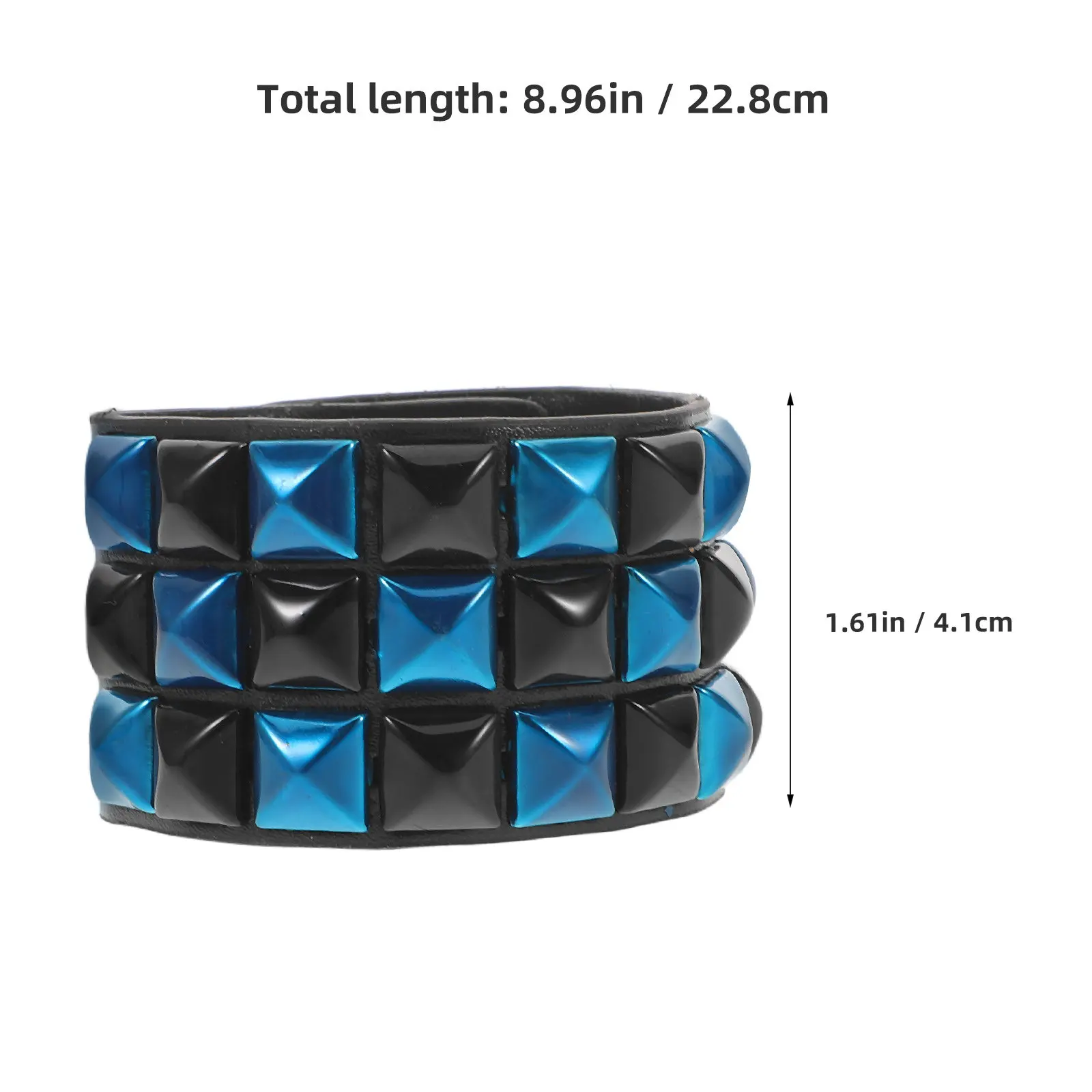 Cuff Bracelet for Men Studded Punk Fake Bangle with Multicolor Rivets Gothic Edgy Wristband for Riding Parties Biker