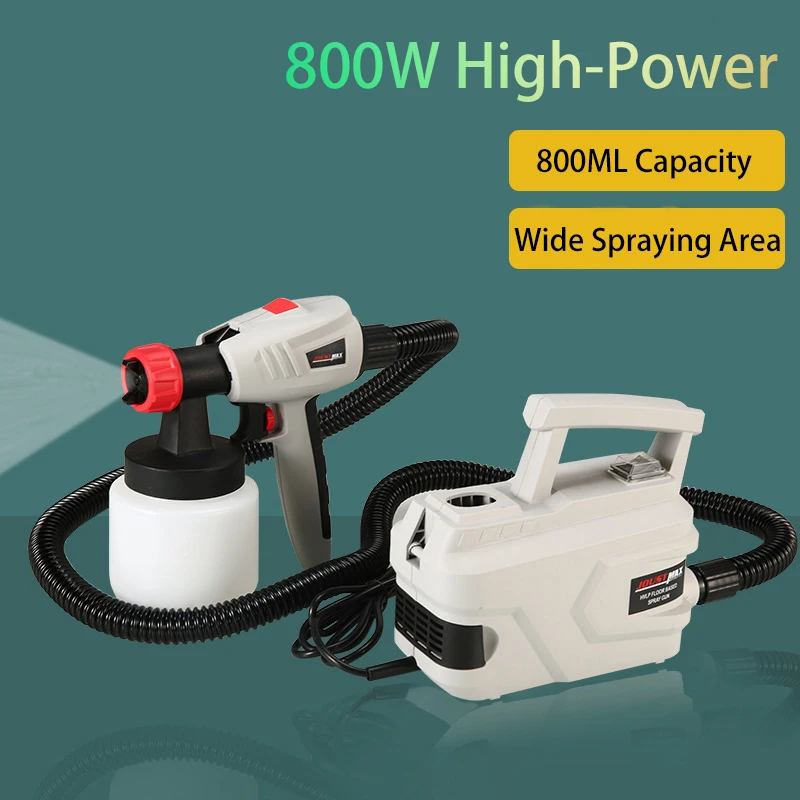 800W Portable Electric Spray Gun Adjustable Flow Control Latex Paint Spray Machine Multifunctional Spray Gun Caliber 1.3-1.8mm