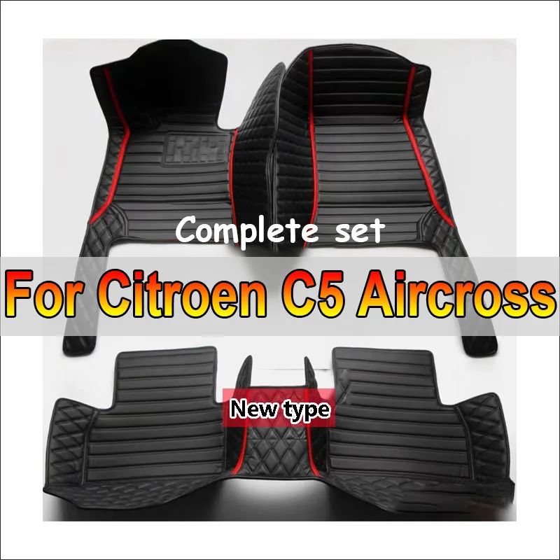 Car Floor Mats For Citroen C5 Aircross 2018~2022 Leather Mat Durable Pad Auto Rugs Carpets Interior Parts Car Accessories 2019